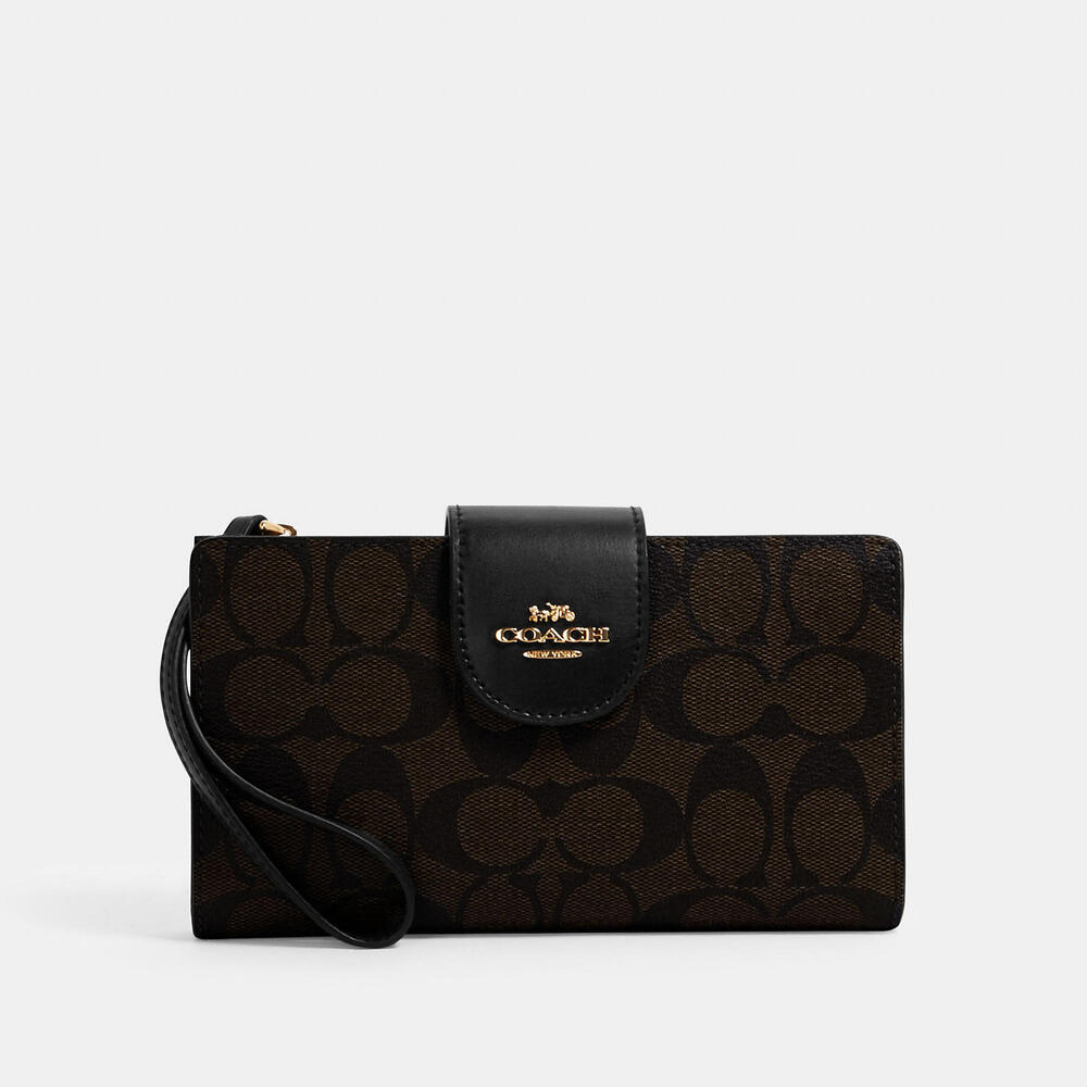Coach Phone Wallet In Colorblock Signature Canvas